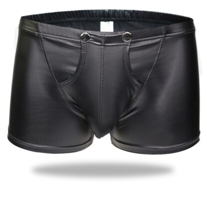 Open Crotch Faux Leather Boxers - Image 2