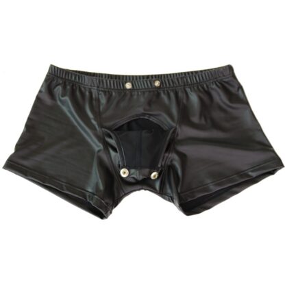 Open Crotch Faux Leather Boxers - Image 4