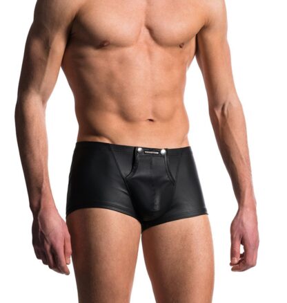 Open Crotch Faux Leather Boxers