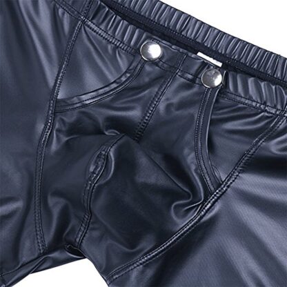 Open Crotch Faux Leather Boxers - Image 6