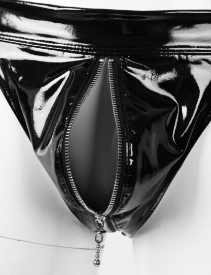 Open Crotch Faux Leather Jockstrap - Image 4