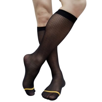 Striped Knee-High Dress Socks - Image 5