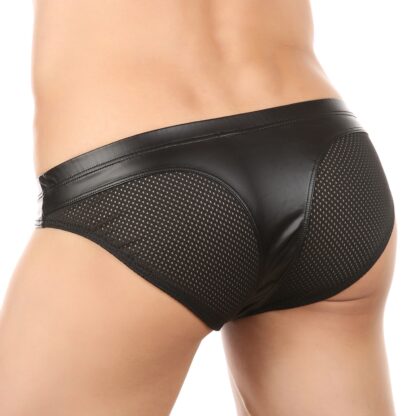 Seductive Leather Mesh Briefs - Image 4