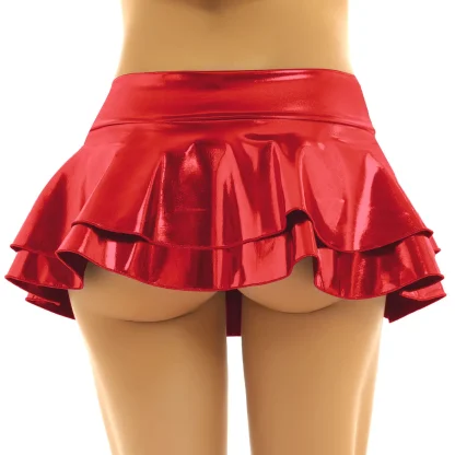 Gleaming Metallic Ruffled Mini Skirt - Image 4